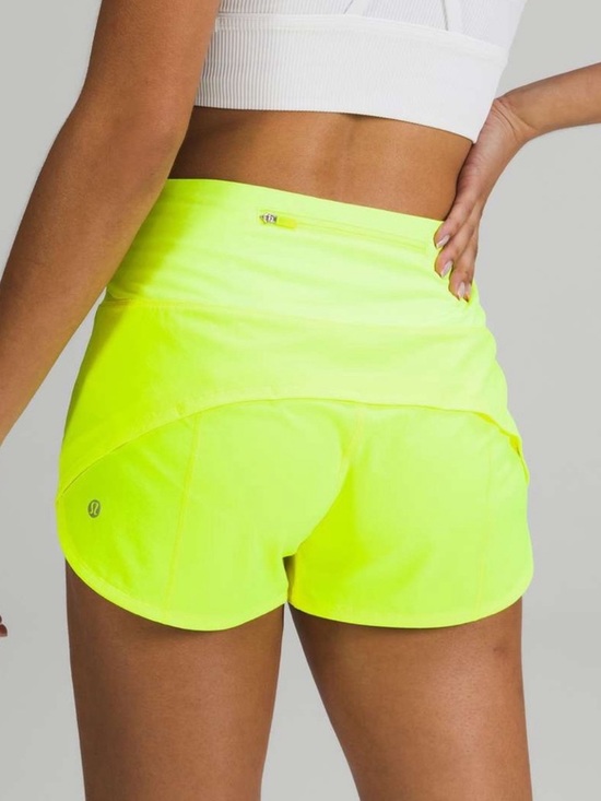 lululemon athletica Pants - Excellent Lululemon Speed Up high rise Shorts highlighter yellow size 6 2.5”